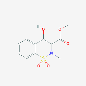molecular formula C11H13NO5S B11758055 Methyl 4-hydroxy-2-methyl-3,4-dihydro-2H-benzo[e][1,2]thiazine-3-carboxylate 1,1-dioxide 