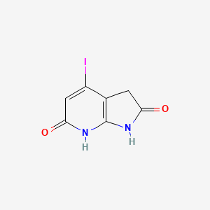 molecular formula C7H5IN2O2 B11758075 4-Iodo-1H-pyrrolo[2,3-b]pyridine-2,6(3H,7H)-dione 