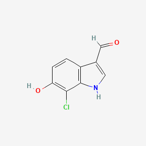 molecular formula C9H6ClNO2 B11758083 7-Chloro-6-hydroxy-1h-indole-3-carbaldehyde 