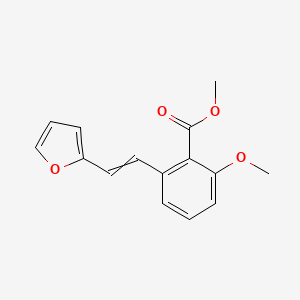 molecular formula C15H14O4 B11758106 Methyl 2-[2-(furan-2-yl)ethenyl]-6-methoxybenzoate 