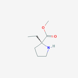 molecular formula C8H15NO2 B11758273 (S)-Methyl-2-ethylpyrrolidine-2-carboxylate 