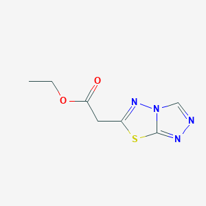 molecular formula C7H8N4O2S B11758505 Ethyl 2-([1,2,4]triazolo[3,4-b][1,3,4]thiadiazol-6-yl)acetate 