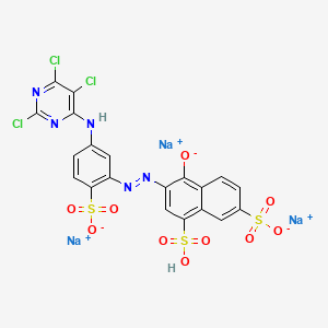 molecular formula C12H20O6 B1175854 Trisodium;5-oxido-8-sulfo-6-[[2-sulfonato-5-[(2,5,6-trichloropyrimidin-4-yl)amino]phenyl]diazenyl]naphthalene-2-sulfonate CAS No. 17341-83-2