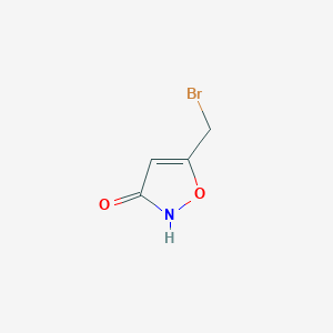 molecular formula C4H4BrNO2 B11758834 5-(Bromomethyl)isoxazol-3(2H)-one 