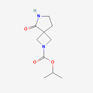 molecular formula C10H16N2O3 B11759092 Isopropyl 5-oxo-2,6-diazaspiro[3.4]octane-2-carboxylate 