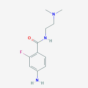 molecular formula C11H16FN3O B11759375 4-Amino-N-(2-(dimethylamino)ethyl)-2-fluorobenzamide 