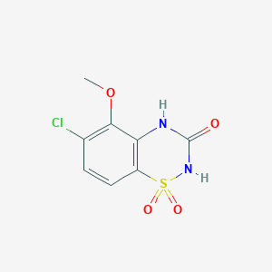 molecular formula C8H7ClN2O4S B11759504 6-Chloro-5-methoxy-2H-benzo[e][1,2,4]thiadiazin-3(4H)-one 1,1-dioxide 