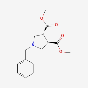 molecular formula C15H19NO4 B11759560 trans-Dimethyl 1-benzylpyrrolidine-3,4-dicarboxylate 