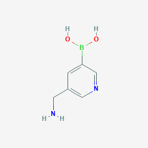 molecular formula C6H9BN2O2 B11759644 (5-(Aminomethyl)pyridin-3-yl)boronic acid 