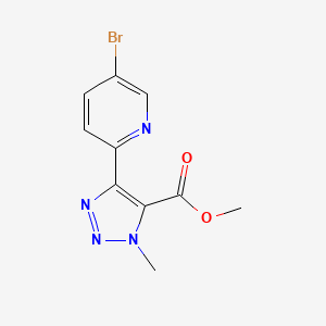 molecular formula C10H9BrN4O2 B11759666 methyl 4-(5-bromopyridin-2-yl)-1-methyl-1H-1,2,3-triazole-5-carboxylate 