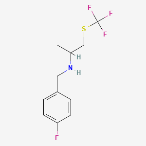 molecular formula C11H13F4NS B11759818 (4-Fluoro-benzyl)-(1-methyl-2-trifluoromethylsulfanyl-ethyl)-amine 
