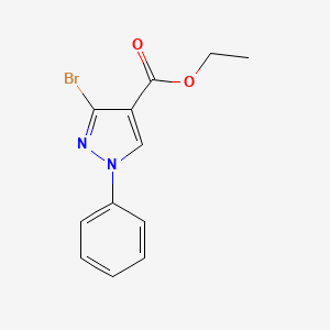 molecular formula C12H11BrN2O2 B11759855 ethyl 3-bromo-1-phenyl-1H-pyrazole-4-carboxylate 