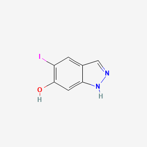 molecular formula C7H5IN2O B11760023 5-Iodo-1H-indazol-6-OL 