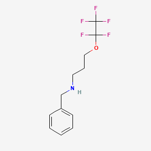 molecular formula C12H14F5NO B11760224 Benzyl-(3-pentafluoroethyloxy-propyl)-amine 