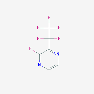 molecular formula C6H2F6N2 B11760548 2-Fluoro-3-pentafluoroethyl-pyrazine 