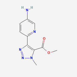 molecular formula C10H11N5O2 B11761269 methyl 4-(5-aminopyridin-2-yl)-1-methyl-1H-1,2,3-triazole-5-carboxylate 
