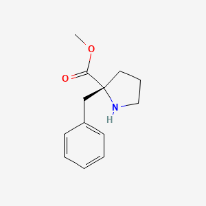 molecular formula C13H17NO2 B11761311 methyl (2R)-2-benzylpyrrolidine-2-carboxylate 