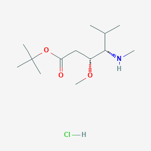 molecular formula C13H28ClNO3 B11761506 tert-Butyl (3R,4S)-3-methoxy-5-methyl-4-(methylamino)hexanoate hydrochloride 