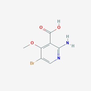 molecular formula C7H7BrN2O3 B11761599 2-Amino-5-bromo-4-methoxy-nicotinic acid 