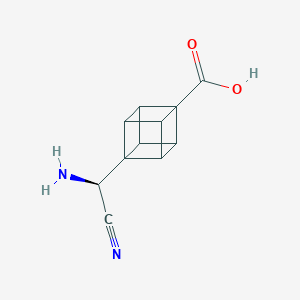 molecular formula C11H10N2O2 B11761631 (1r,2R,3R,4S,5S,6S,7R,8R)-8-[(S)-amino(cyano)methyl]cubane-1-carboxylic acid 