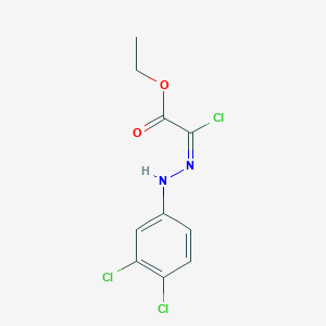 molecular formula C10H9Cl3N2O2 B11761650 ethyl (2E)-2-chloro-2-[(3,4-dichlorophenyl)hydrazinylidene]acetate 