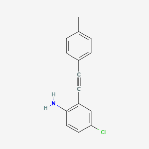 molecular formula C15H12ClN B11761663 4-Chloro-2-(p-tolylethynyl)aniline 