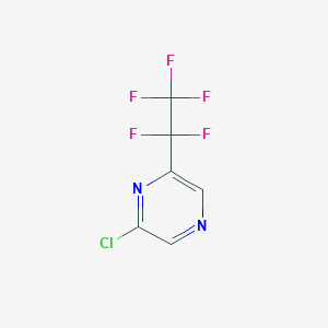 molecular formula C6H2ClF5N2 B11761672 2-Chloro-6-(perfluoroethyl)pyrazine 