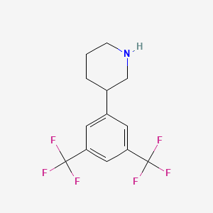 molecular formula C13H13F6N B11761673 3-(3,5-Bis(trifluoromethyl)phenyl)piperidine 