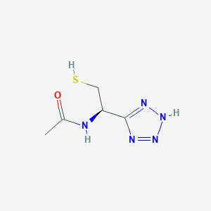 molecular formula C5H9N5OS B11761712 N-[(1R)-2-sulfanyl-1-(1H-1,2,3,4-tetrazol-5-yl)ethyl]acetamide 