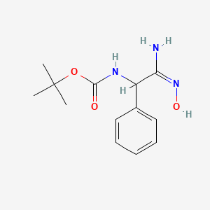 molecular formula C13H19N3O3 B11761746 tert-butyl N-[(N'-hydroxycarbamimidoyl)(phenyl)methyl]carbamate 