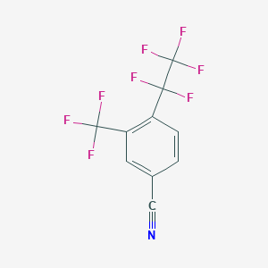 molecular formula C10H3F8N B11761764 4-Pentafluoroethyl-3-trifluoromethylbenzonitrile 