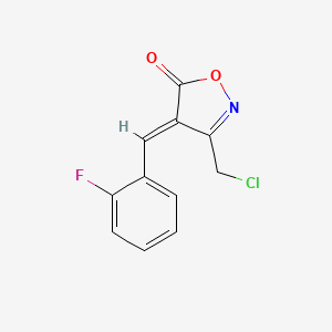 molecular formula C11H7ClFNO2 B11761777 (4E)-3-(Chloromethyl)-4-(2-fluorobenzylidene)-isoxazol-5(4H)-one 
