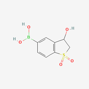 molecular formula C8H9BO5S B11761784 (3-Hydroxy-1,1-dioxido-2,3-dihydrobenzo[b]thiophen-5-yl)boronic acid 