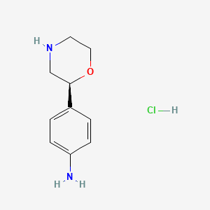 molecular formula C10H15ClN2O B11761843 4-((S)-Morpholin-2-YL)benzenamine hcl 