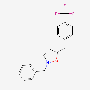molecular formula C18H18F3NO B11761849 2-Benzyl-5-(4-(trifluoromethyl)benzyl)isoxazolidine 