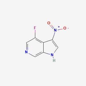 molecular formula C7H4FN3O2 B11761864 4-fluoro-3-nitro-1H-pyrrolo[2,3-c]pyridine 