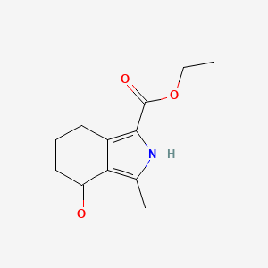 molecular formula C12H15NO3 B11761872 Ethyl 3-Methyl-4-Oxo-4,5,6,7-Tetrahydro-2h-Isoindole-1-Carboxylate 