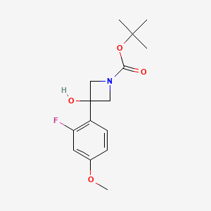 molecular formula C15H20FNO4 B11761935 tert-Butyl 3-(2-fluoro-4-methoxyphenyl)-3-hydroxyazetidine-1-carboxylate 