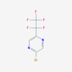 molecular formula C6H2BrF5N2 B11761948 2-Bromo-5-pentafluoroethyl-pyrazine 