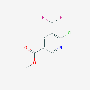 molecular formula C8H6ClF2NO2 B11761949 Methyl 6-chloro-5-(difluoromethyl)nicotinate 