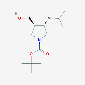 molecular formula C14H27NO3 B11761967 tert-Butyl (3S,4S)-3-(hydroxymethyl)-4-isobutylpyrrolidine-1-carboxylate 