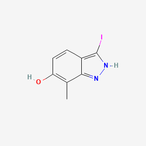 molecular formula C8H7IN2O B11762015 3-Iodo-7-methyl-1H-indazol-6-ol 