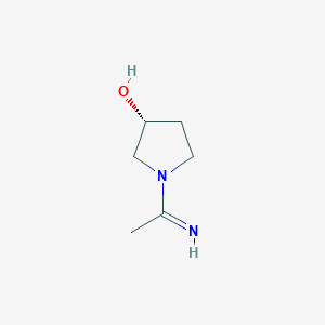 molecular formula C6H12N2O B11762098 (R)-1-(1-Iminoethyl)pyrrolidin-3-ol 