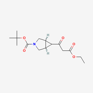 molecular formula C15H23NO5 B11762153 tert-Butyl (1R,5S,6R)-6-(3-ethoxy-3-oxopropanoyl)-3-azabicyclo[3.1.0]hexane-3-carboxylate 