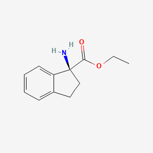 molecular formula C12H15NO2 B11762161 (S)-Ethyl 1-amino-2,3-dihydro-1H-indene-1-carboxylate 