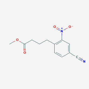 molecular formula C12H12N2O4 B11762177 Methyl 4-(4-cyano-2-nitrophenyl)butanoate 