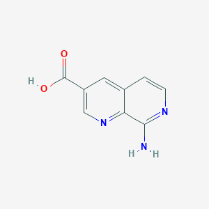 molecular formula C9H7N3O2 B11762216 8-Amino-1,7-naphthyridine-3-carboxylic acid 