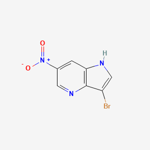 molecular formula C7H4BrN3O2 B11762243 3-bromo-6-nitro-1H-pyrrolo[3,2-b]pyridine 