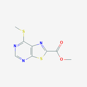 molecular formula C8H7N3O2S2 B11762299 Methyl 7-(methylthio)thiazolo[5,4-d]pyrimidine-2-carboxylate 