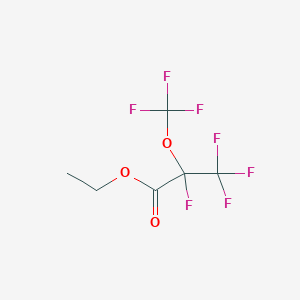 molecular formula C6H5F7O3 B11762379 Ethyl 2,3,3,3-tetrafluoro-2-(trifluoromethoxy)propionate 